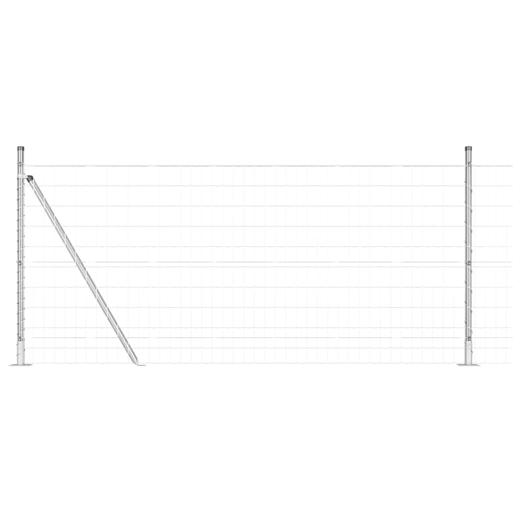 Valla vidaxxl con poste plata 1 x 10 m acero