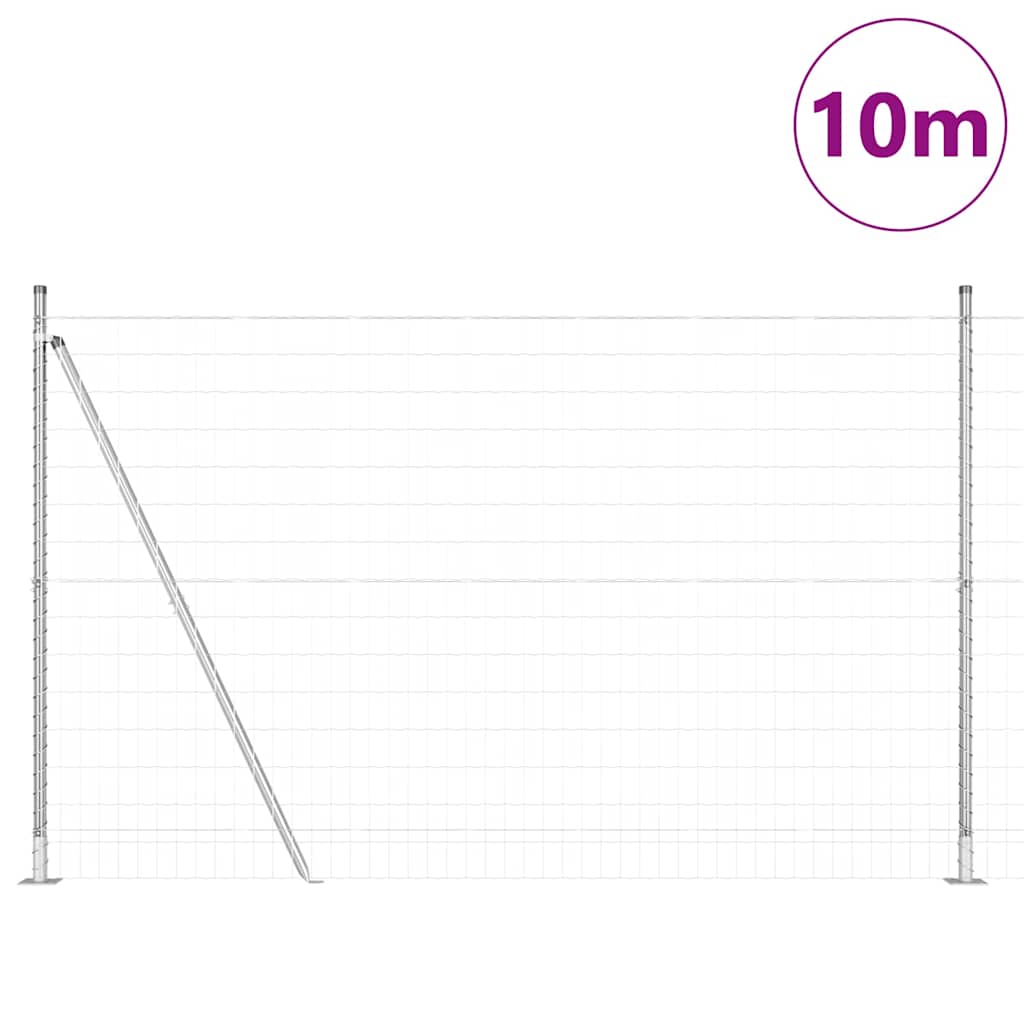Valla vidaxl con poste plata 1,5 x 10 m acero