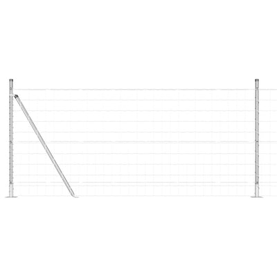 Vidaxl hek met paal zilver 0,8 x 10 m staal