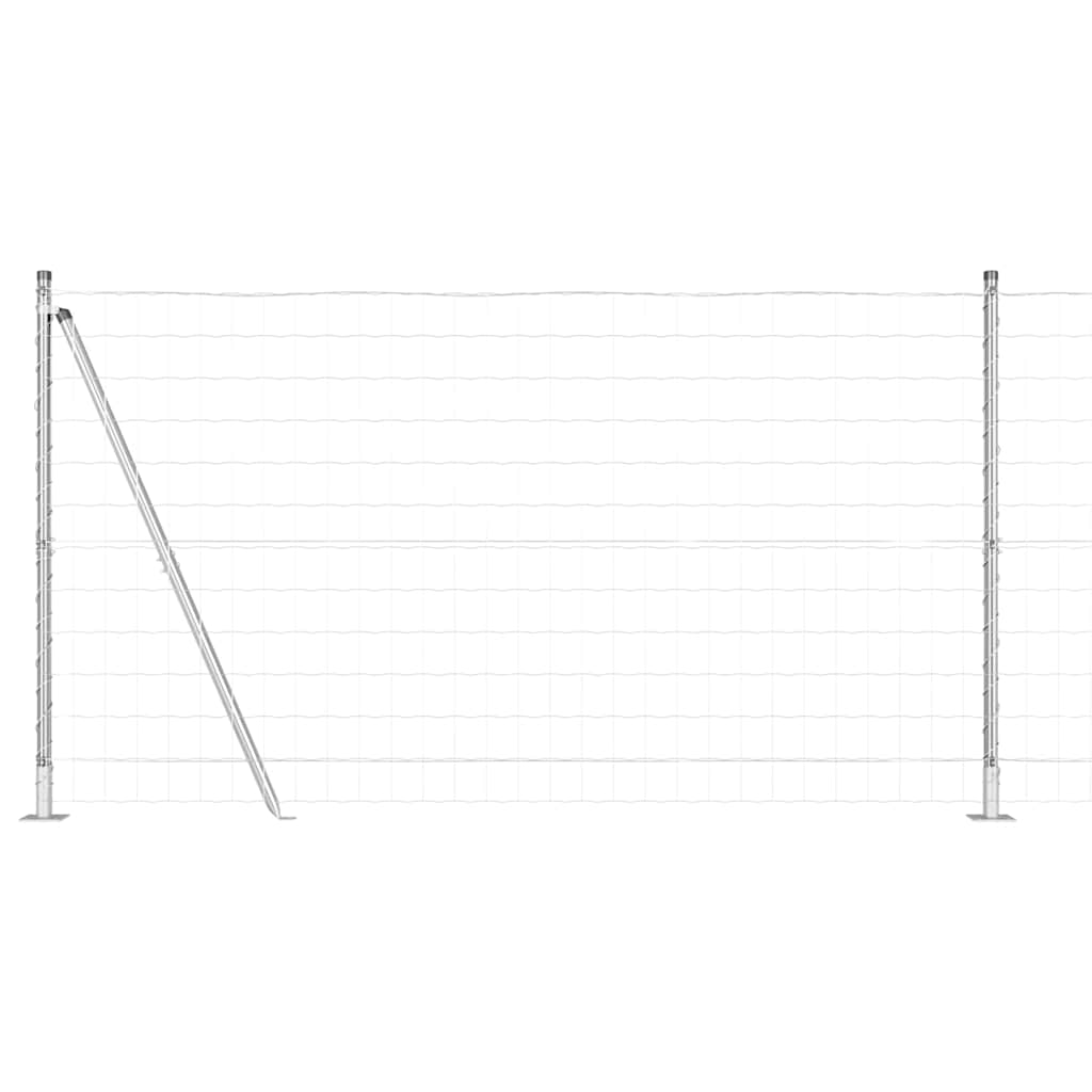 Valla vidaxxl con poste plata 1,2 x 10 m acero