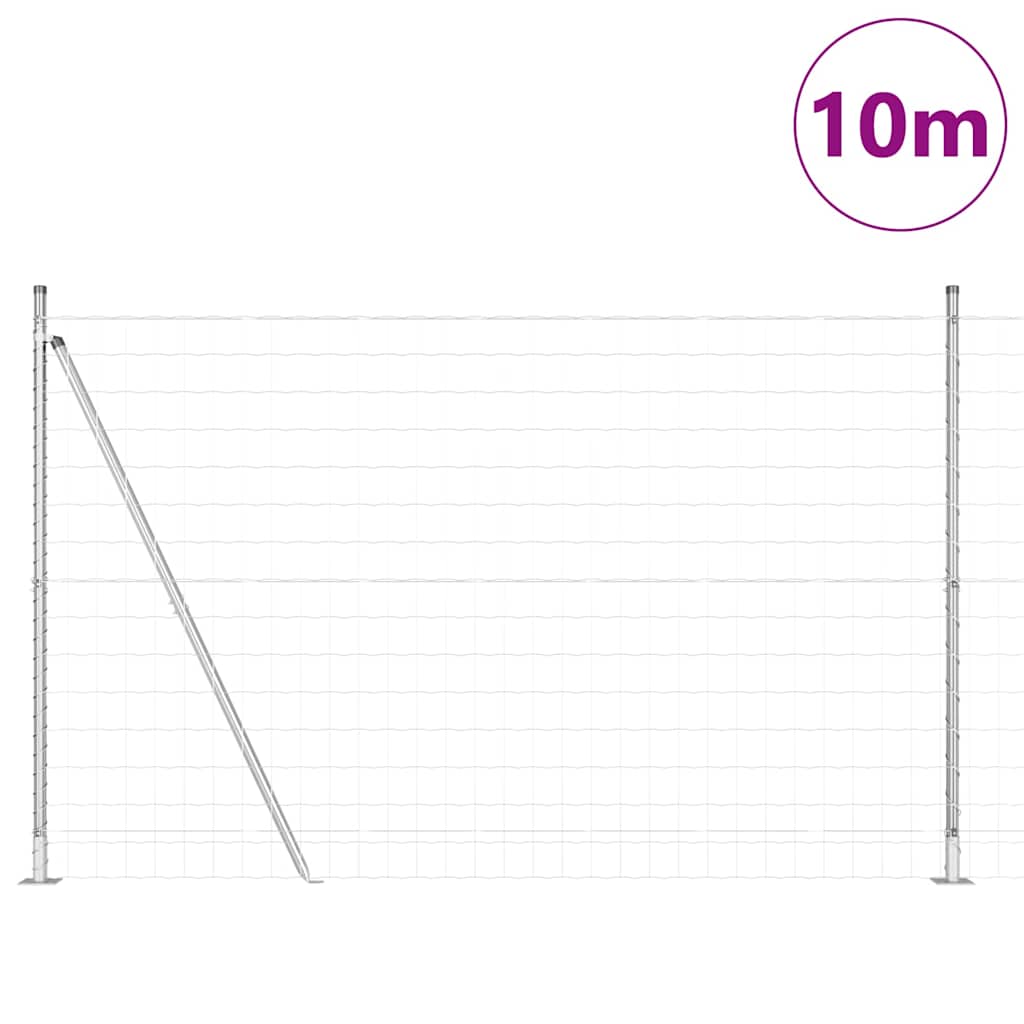 Valla vidaxl con poste plata 1,5 x 10 m acero