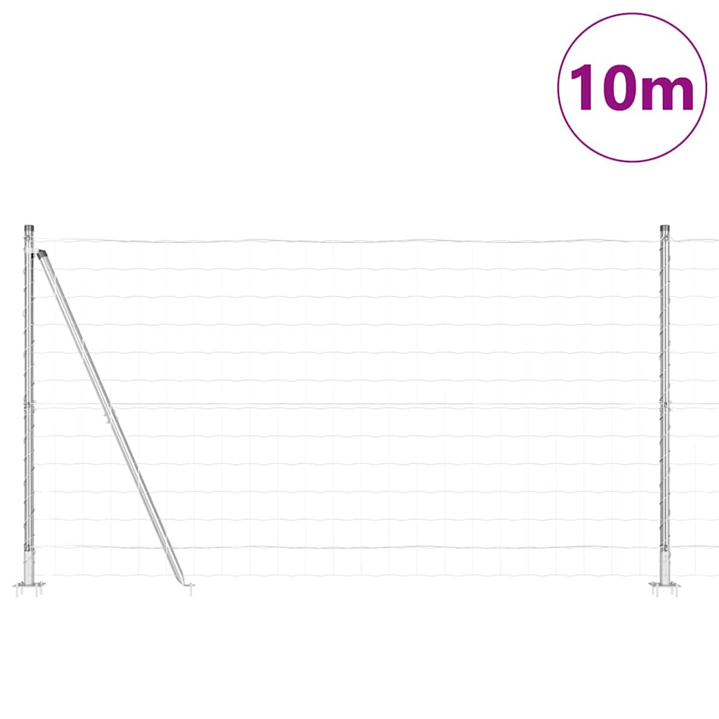 Valla vidaxxl con poste plata 1,2 x 10 m acero