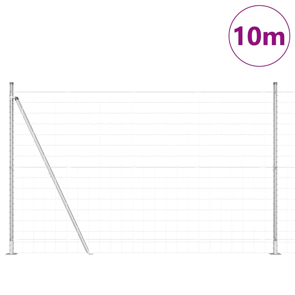 Valla vidaxl con poste plata 1,5 x 10 m acero