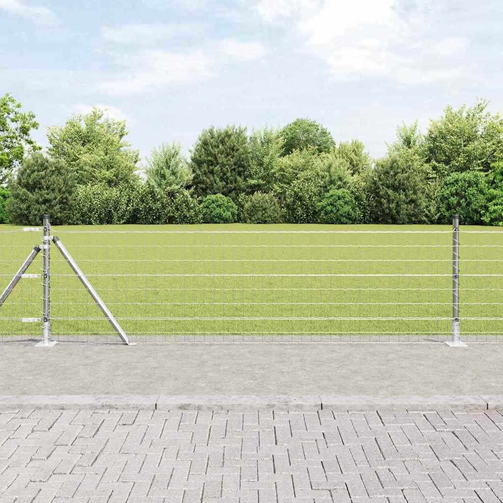 Valla vidaxxl con poste plata 0,6 x 25 m acero