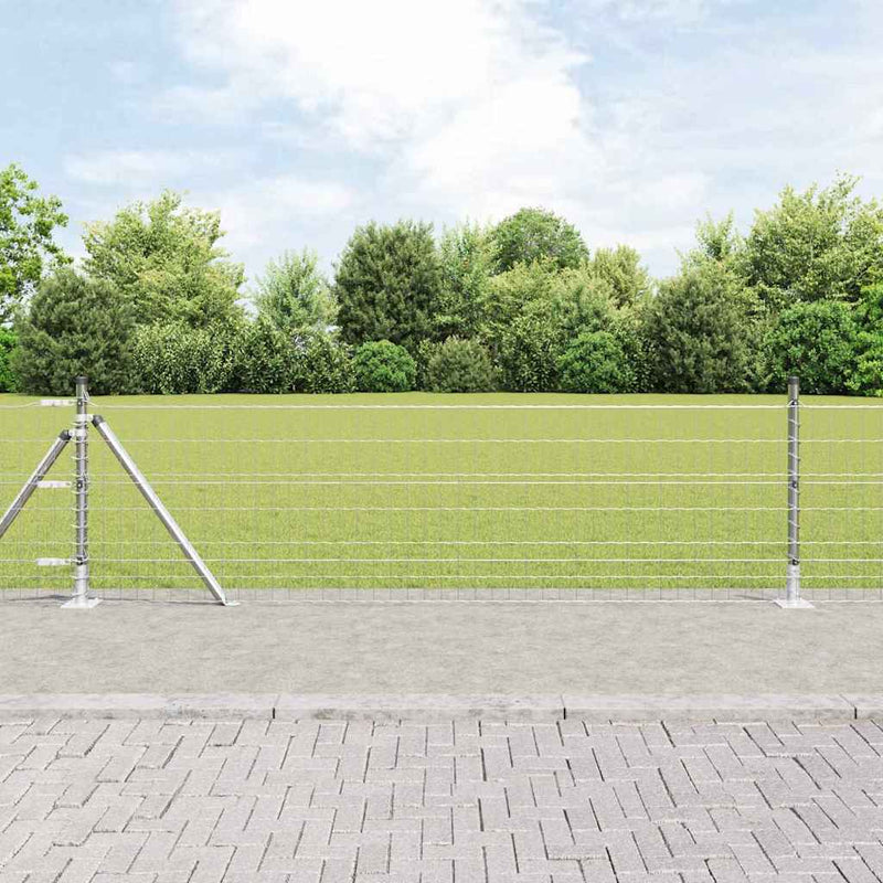 Valla vidaxxl con poste plata 0,4 x 25 m acero