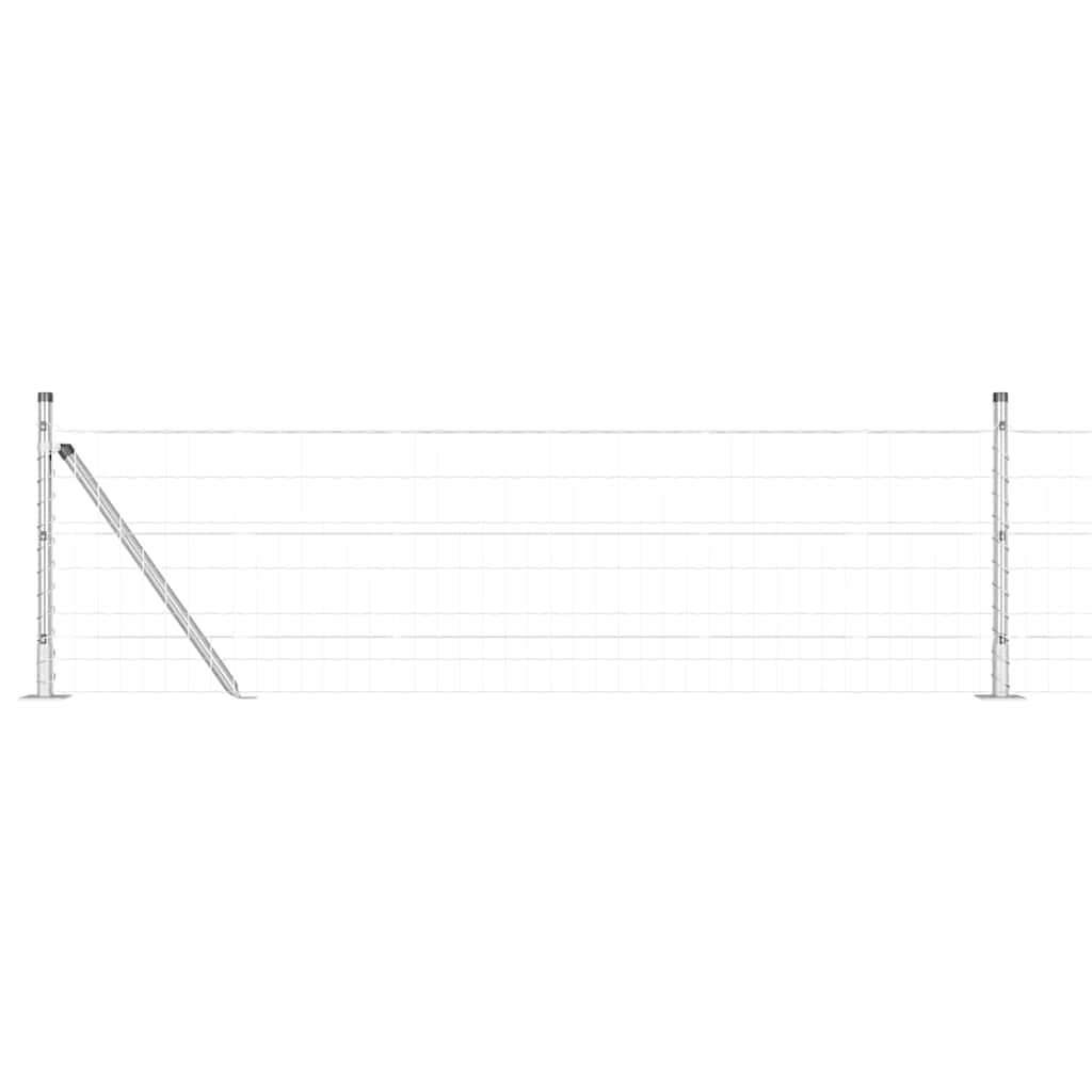 Valla vidaxxl con poste plata 0,4 x 25 m acero