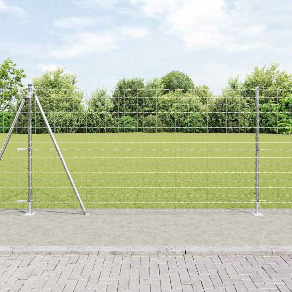 Valla vidaxxl con poste plata 1,2 x 10 m acero