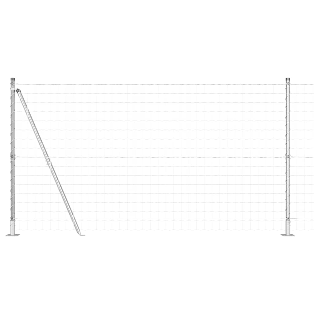 Valla vidaxxl con poste plata 1,2 x 10 m acero