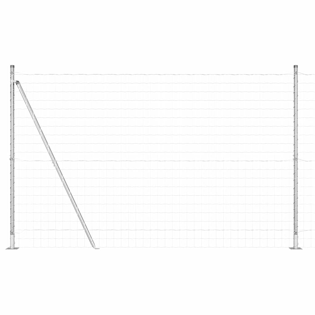 Valla vidaxxl con poste plata 1,6 x 10 m acero