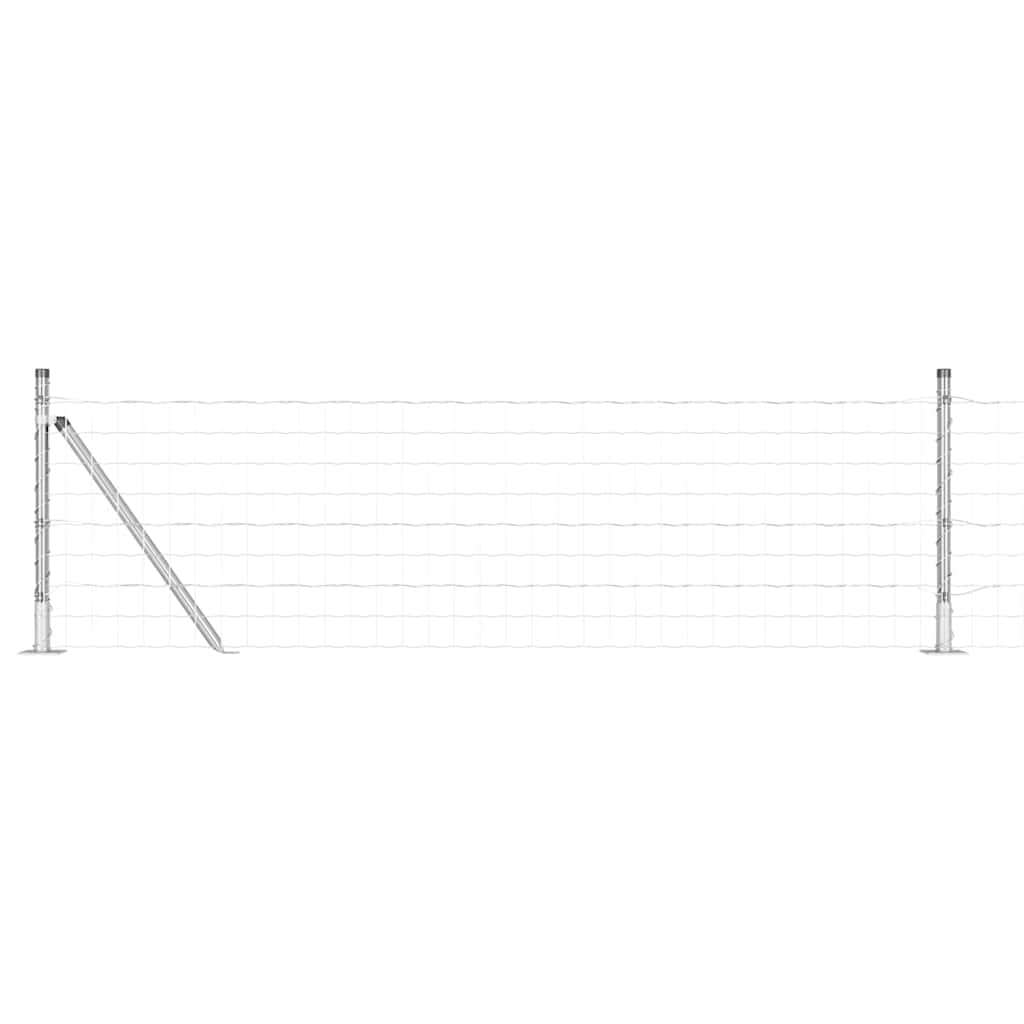 Valla vidaxxl con poste plata 0,4 x 25 m acero