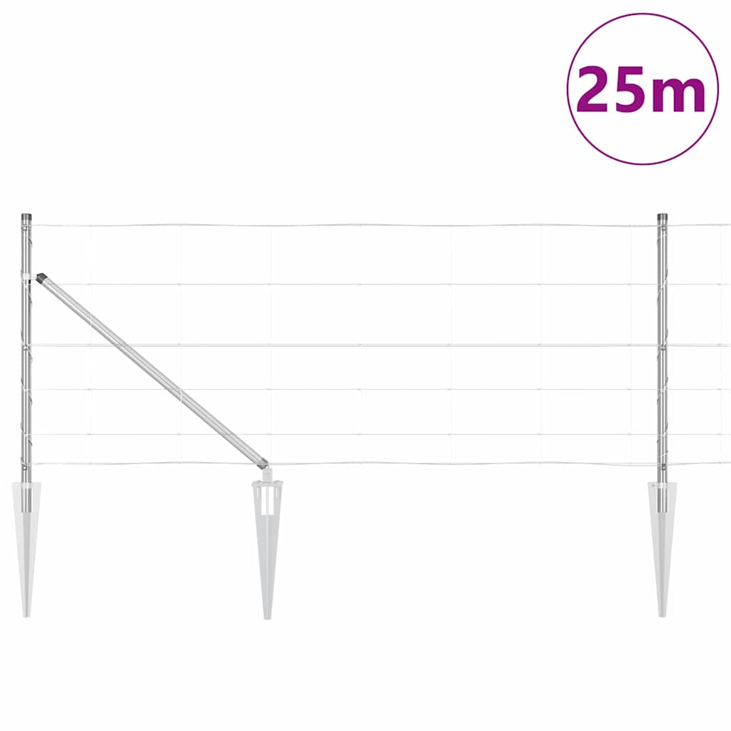 Poste para valla vidaxl acero galvanizado 25 x 0,8 m