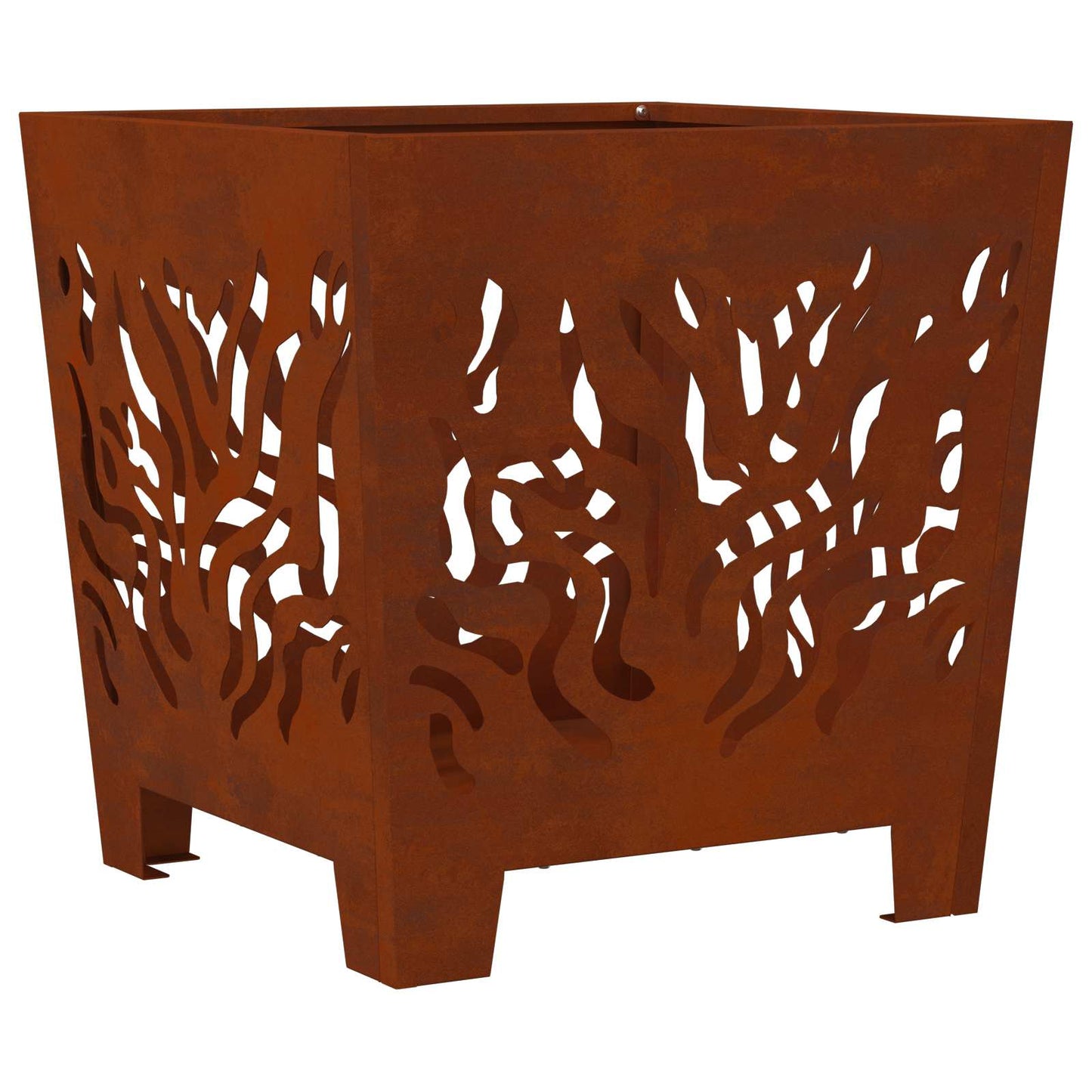 Braciere Vidaxl marrone 40 x 40 x 40 cm in acciaio