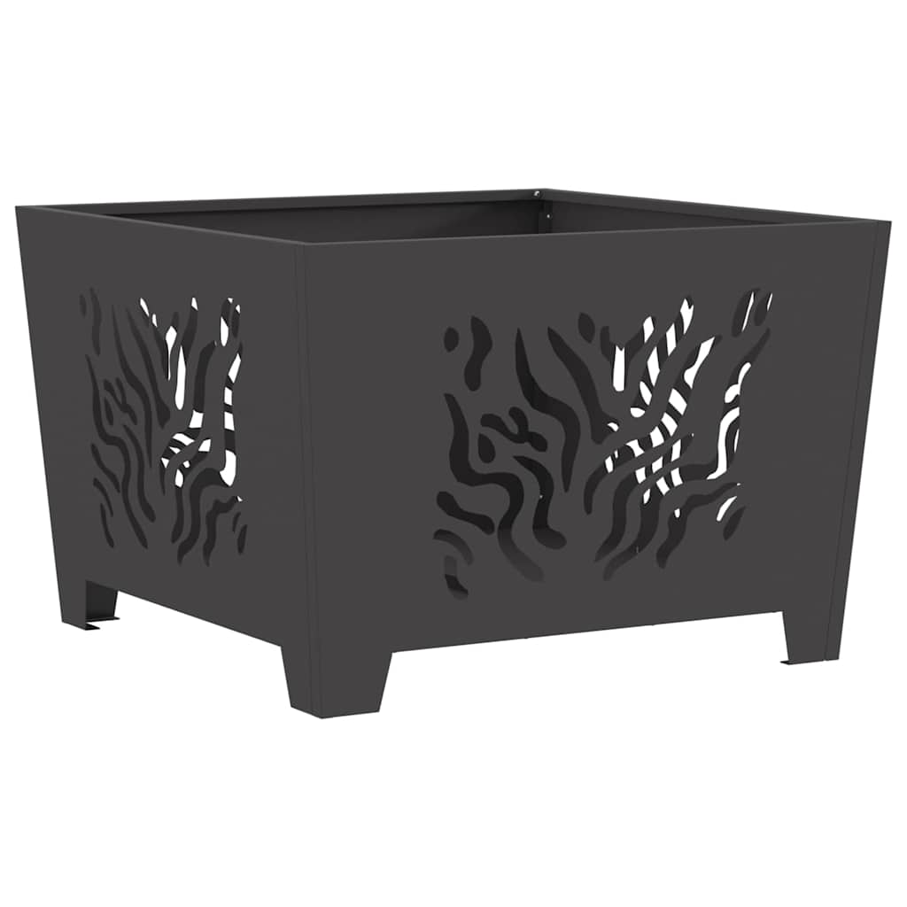 Braciere Vidaxl nero 60 x 60 x 40 cm in acciaio