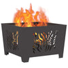 Vidaxl brasero negro 60 x 60 x 40 cm acero