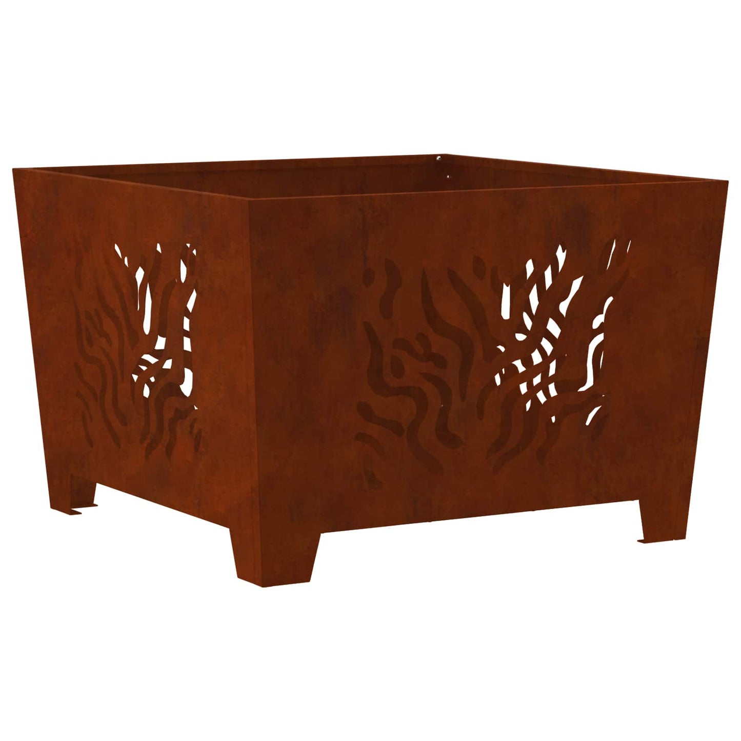 Vidaxl brasero marrón 60 x 60 x 40 cm acero