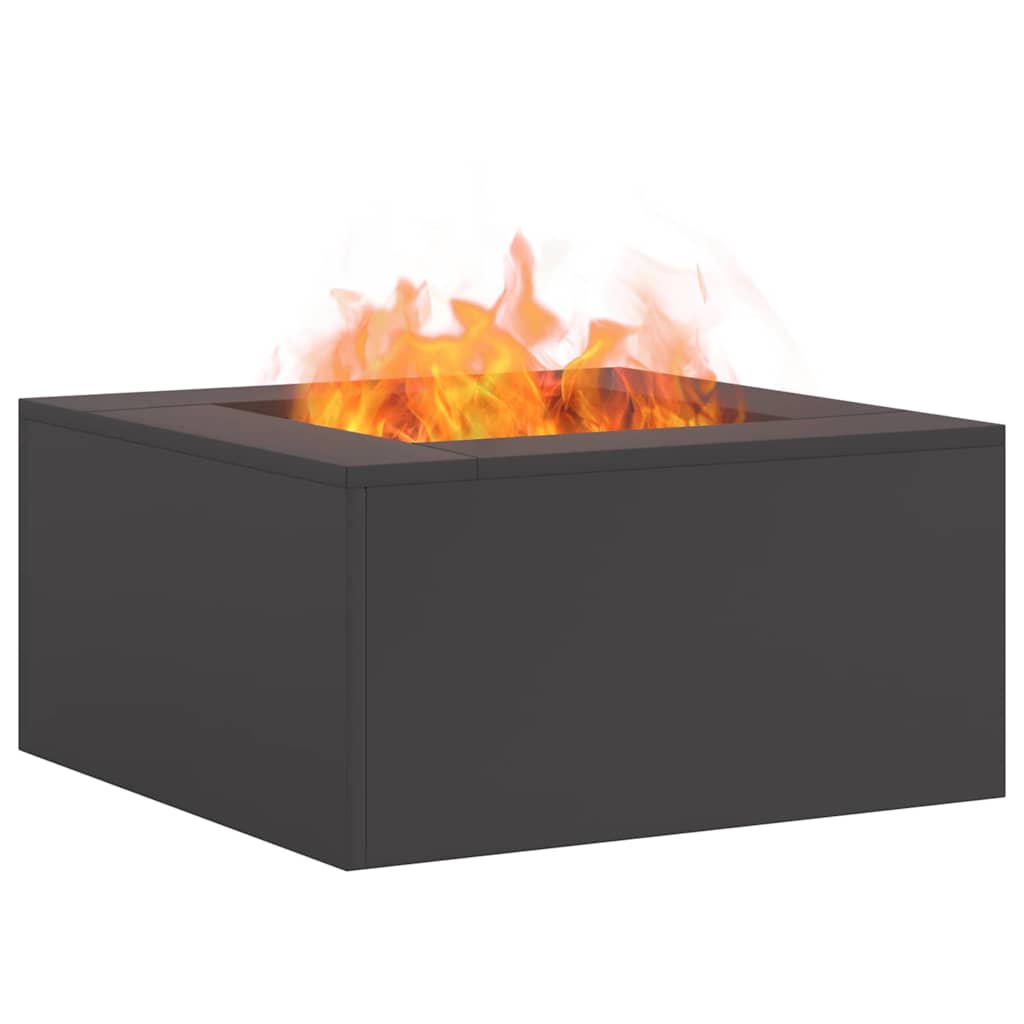 Vidaxl brasero negro 60 x 60 x 30 cm acero