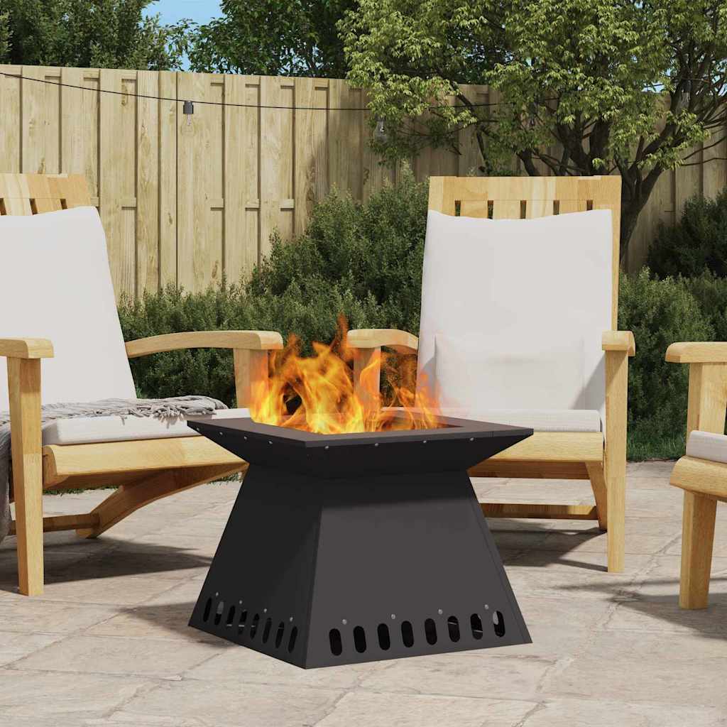 Vidaxl brasero negro 48 x 48 x 40 cm acero