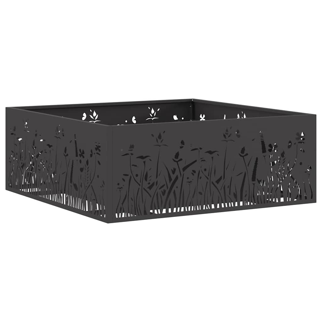 Braciere Vidaxl nero 80 x 80 x 30 cm in acciaio