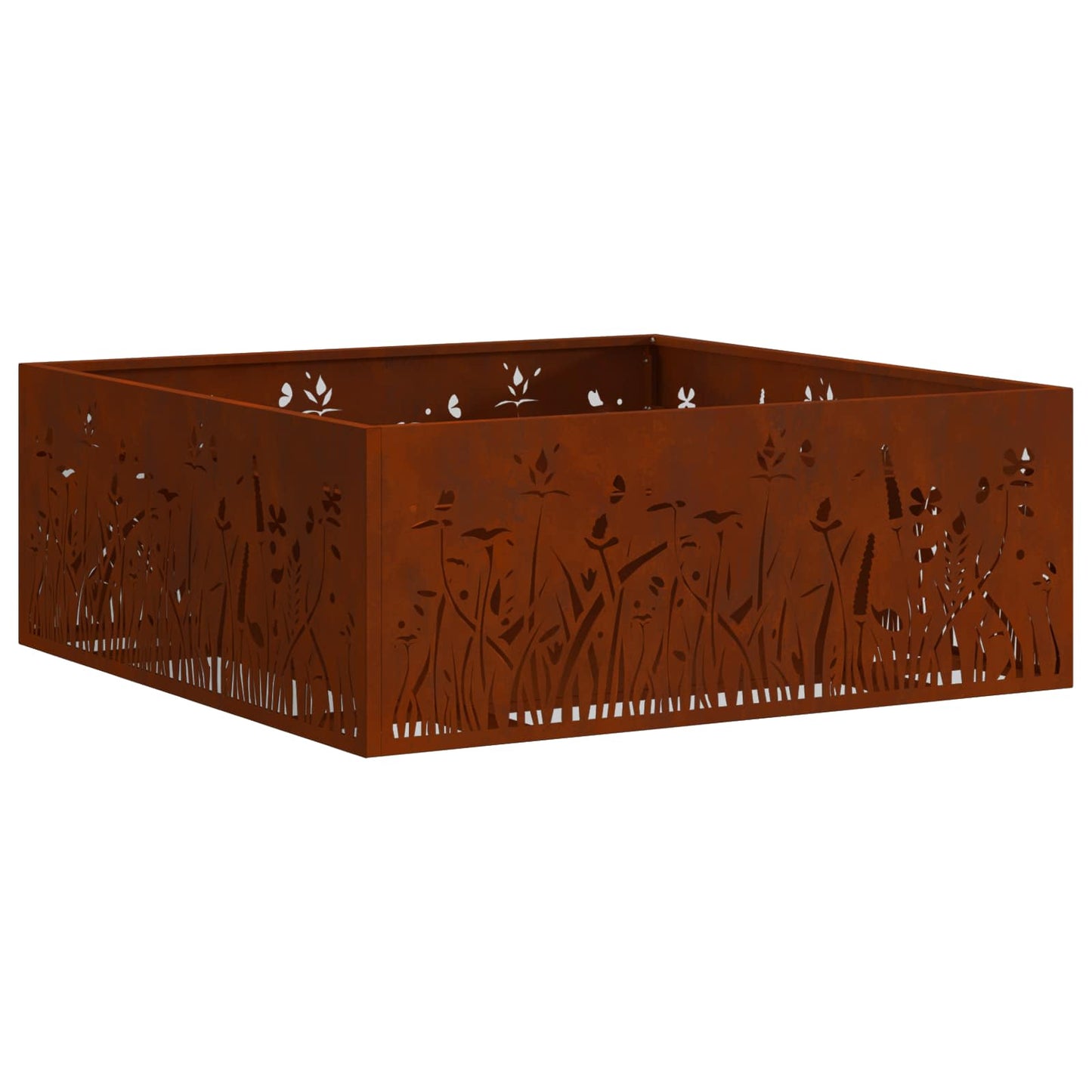 Braciere Vidaxl marrone 80 x 80 x 30 cm in acciaio corten