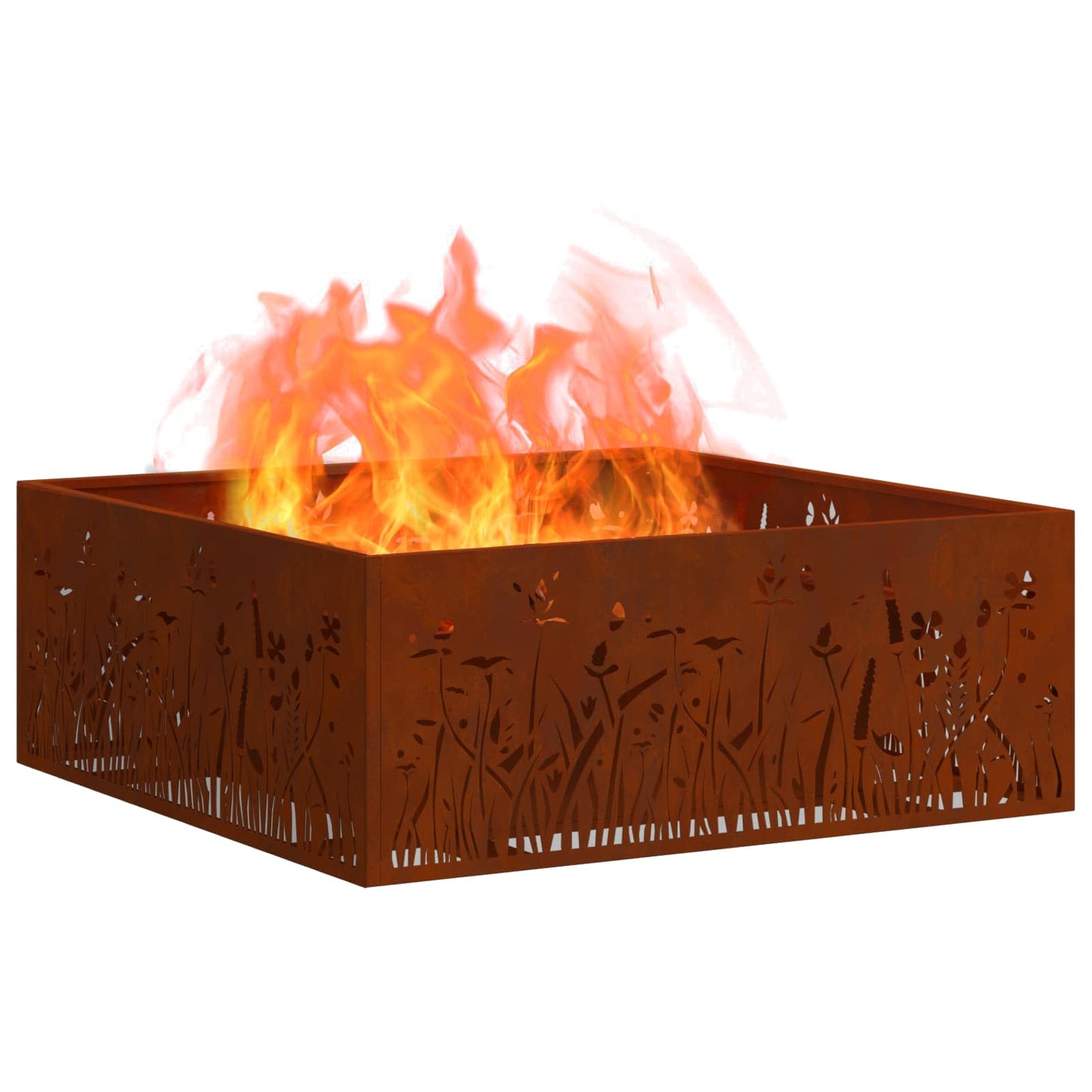 Braciere Vidaxl marrone 80 x 80 x 30 cm in acciaio corten