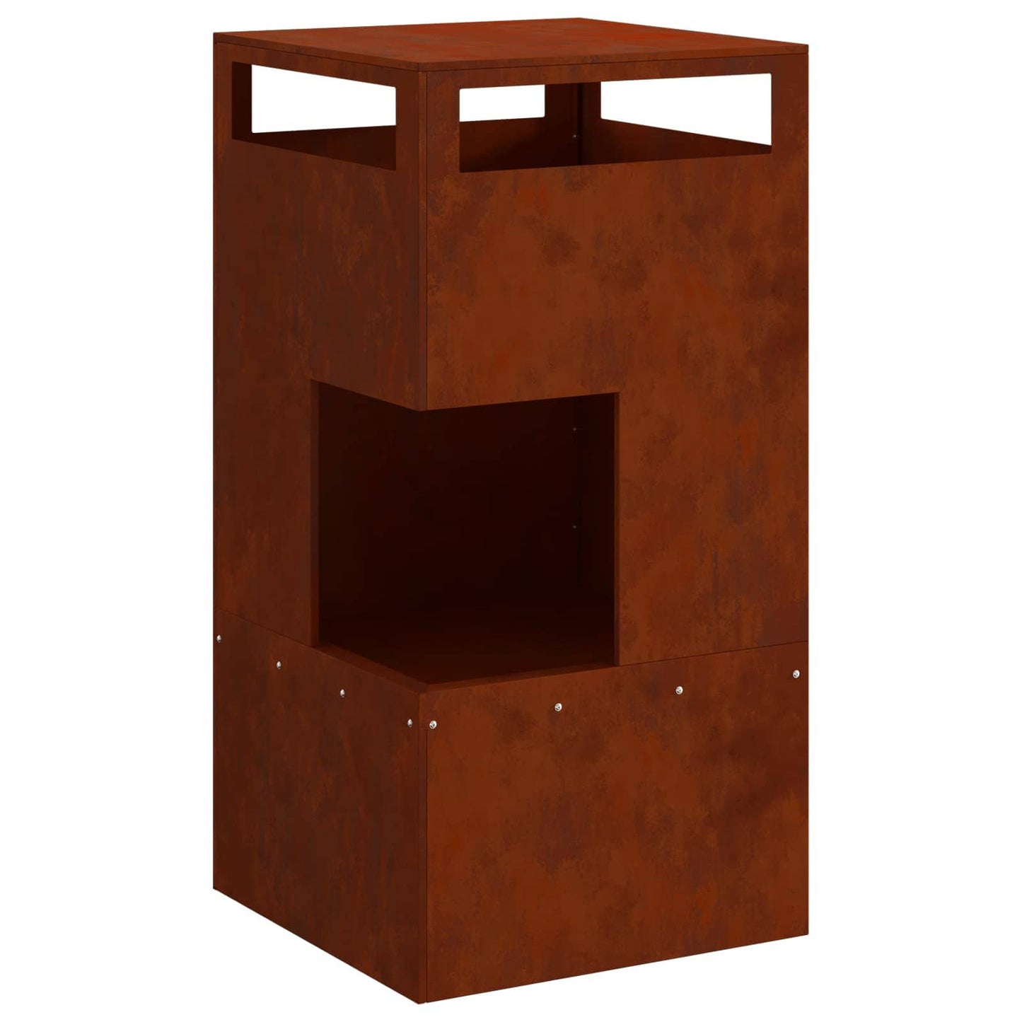 Vidaxl brasero marrón 50 x 50 x 100 cm acero