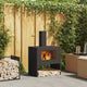 Braciere Vidaxl nero 60 x 40 x 96 cm in acciaio