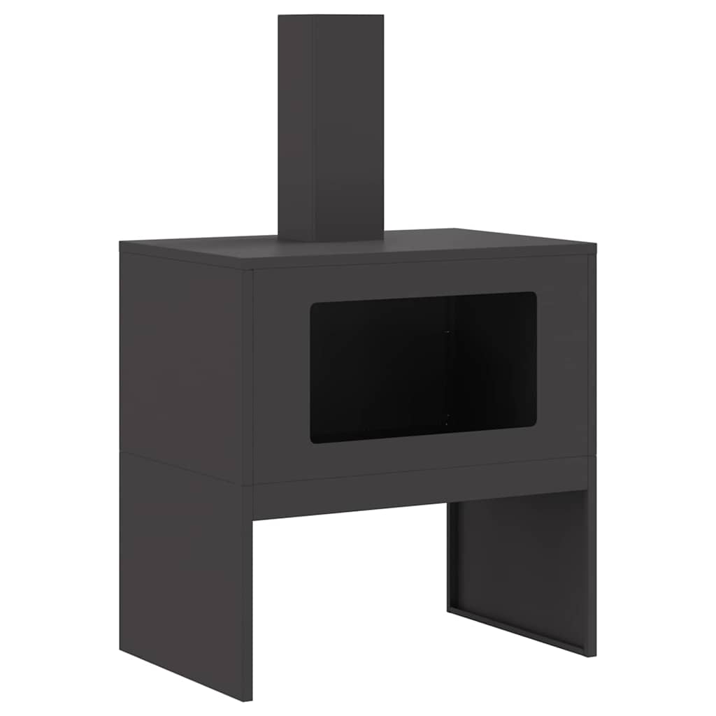 Vidaxl brasero negro 60 x 40 x 96 cm acero