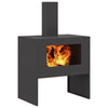 Vidaxl brasero negro 60 x 40 x 96 cm acero