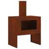 Vidaxl brasero marrón 60 x 40 x 96 cm acero corten