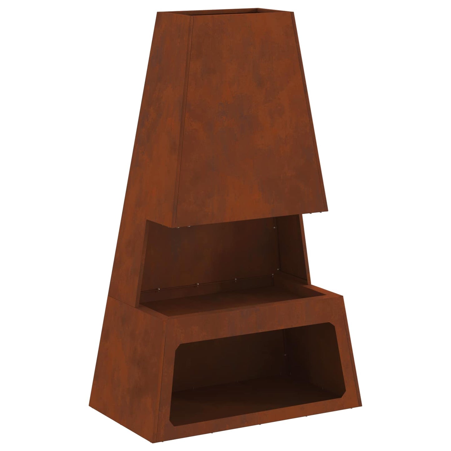Vidaxl brasero marrón 60 x 35 x 100 cm acero corten