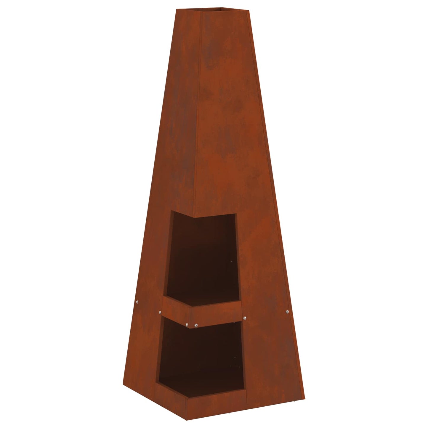 Braciere Vidaxl marrone 35 x 35 x 100 cm in acciaio resistente alle intemperie