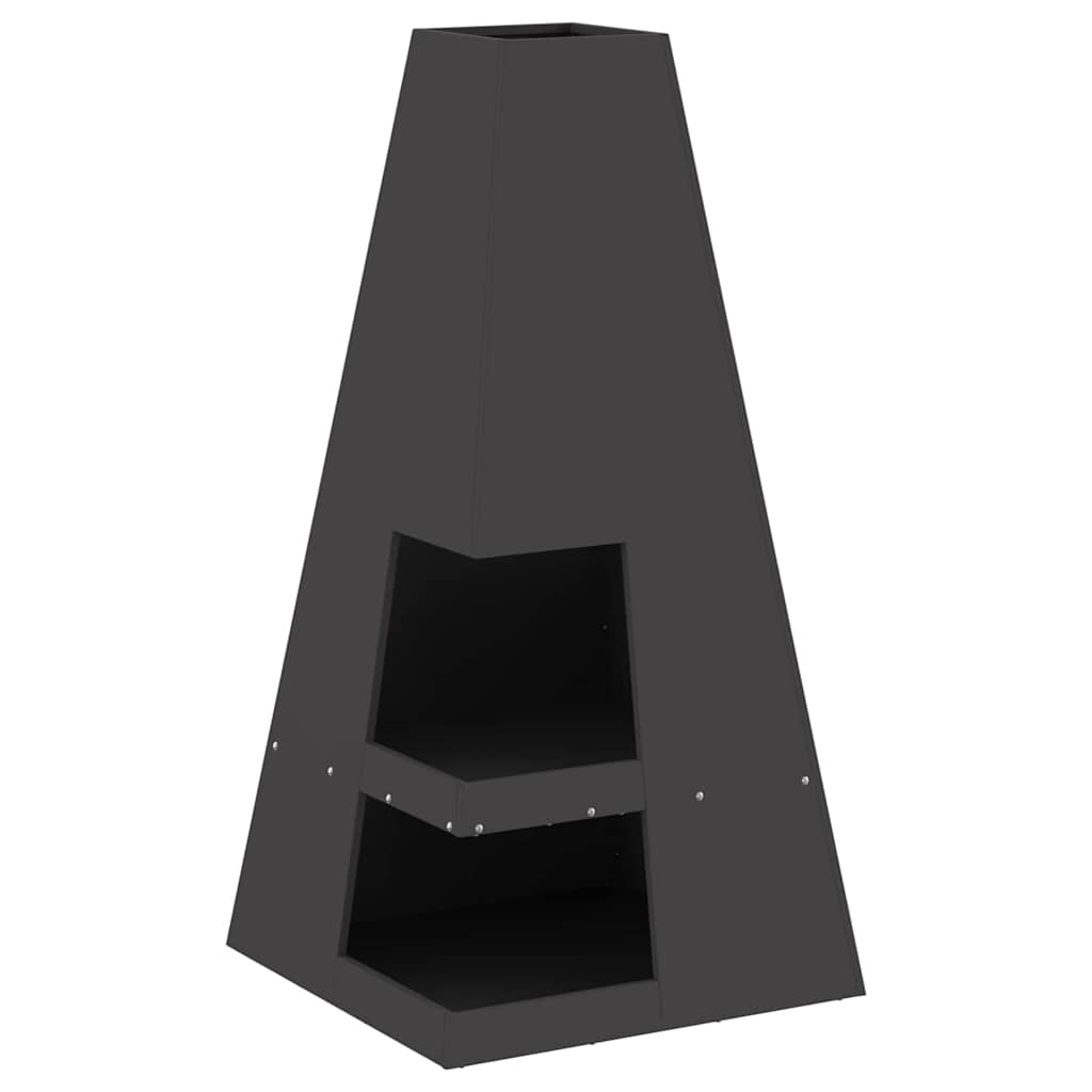 Braciere Vidaxl nero 50 x 50 x 100 cm in acciaio
