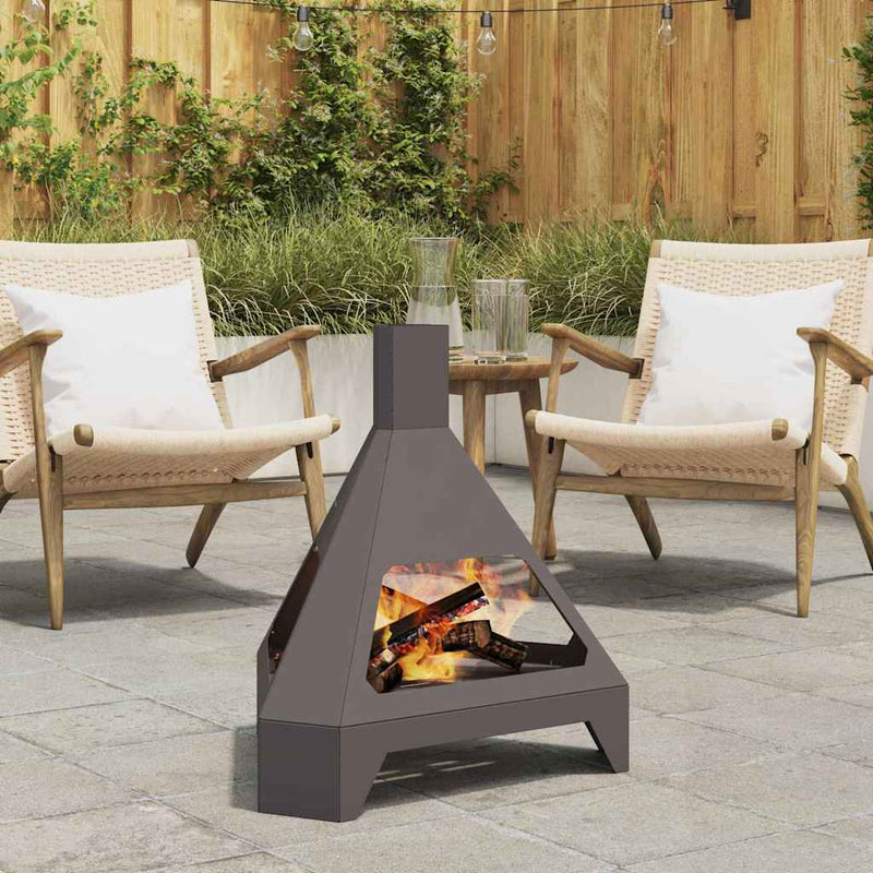 Braciere Vidaxl nero 50 x 43 x 52 cm in acciaio