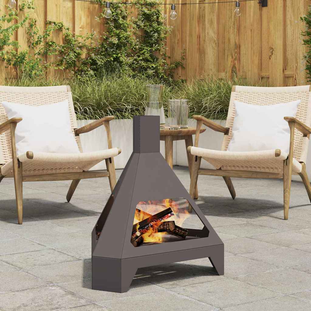 Braciere Vidaxl nero 50 x 43 x 52 cm in acciaio