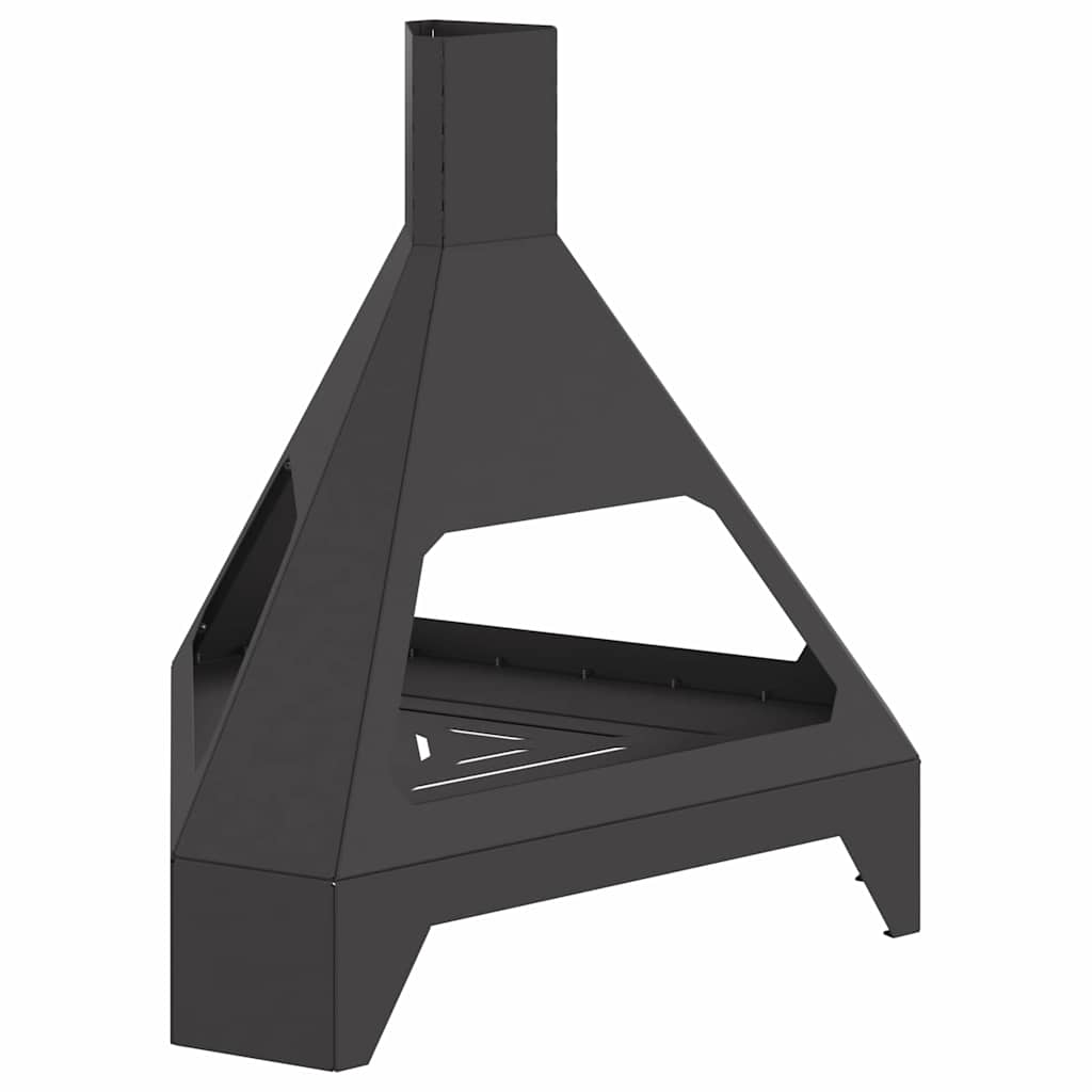 Braciere Vidaxl nero 50 x 43 x 52 cm in acciaio
