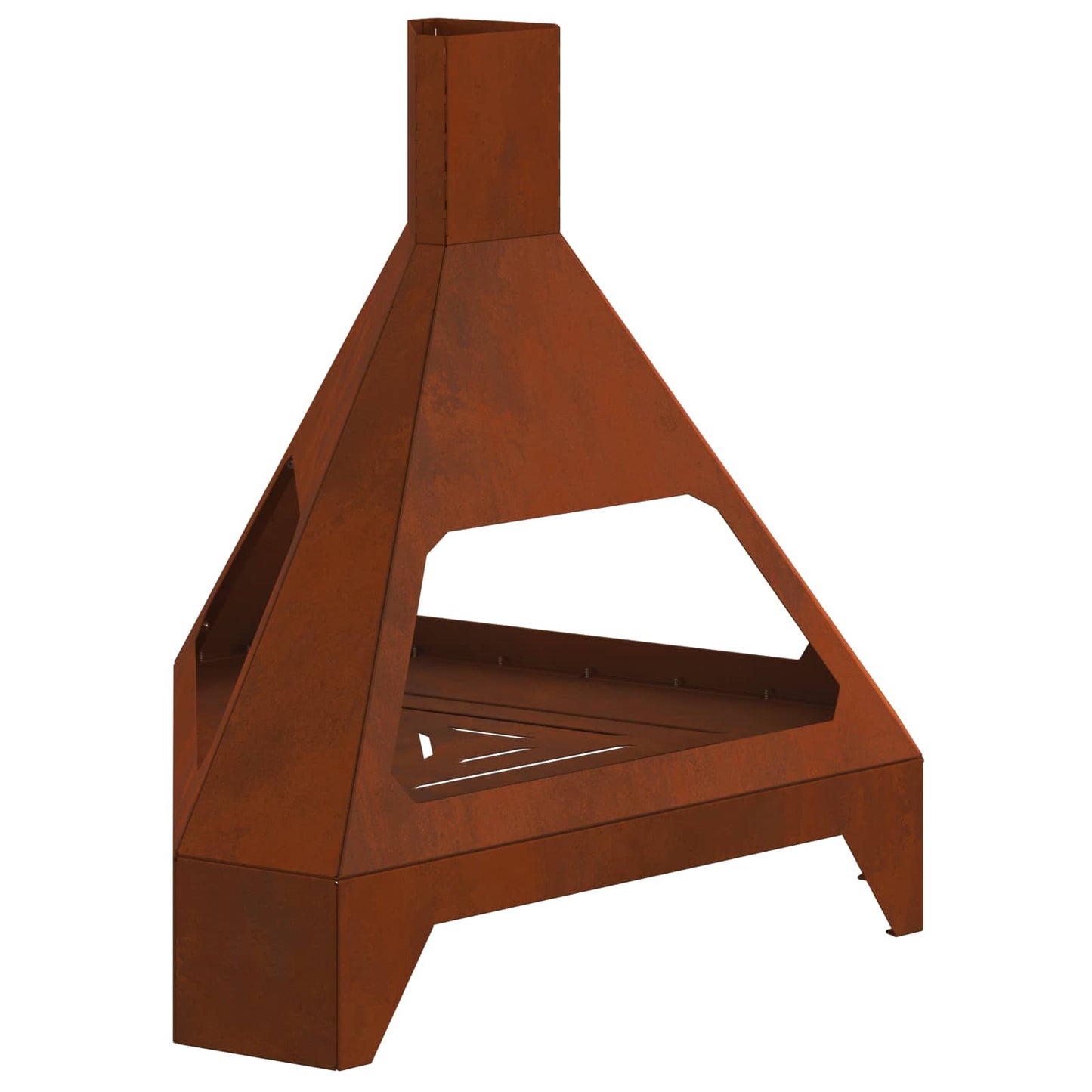 Braciere Vidaxl marrone 50 x 43 x 52 cm in acciaio corten