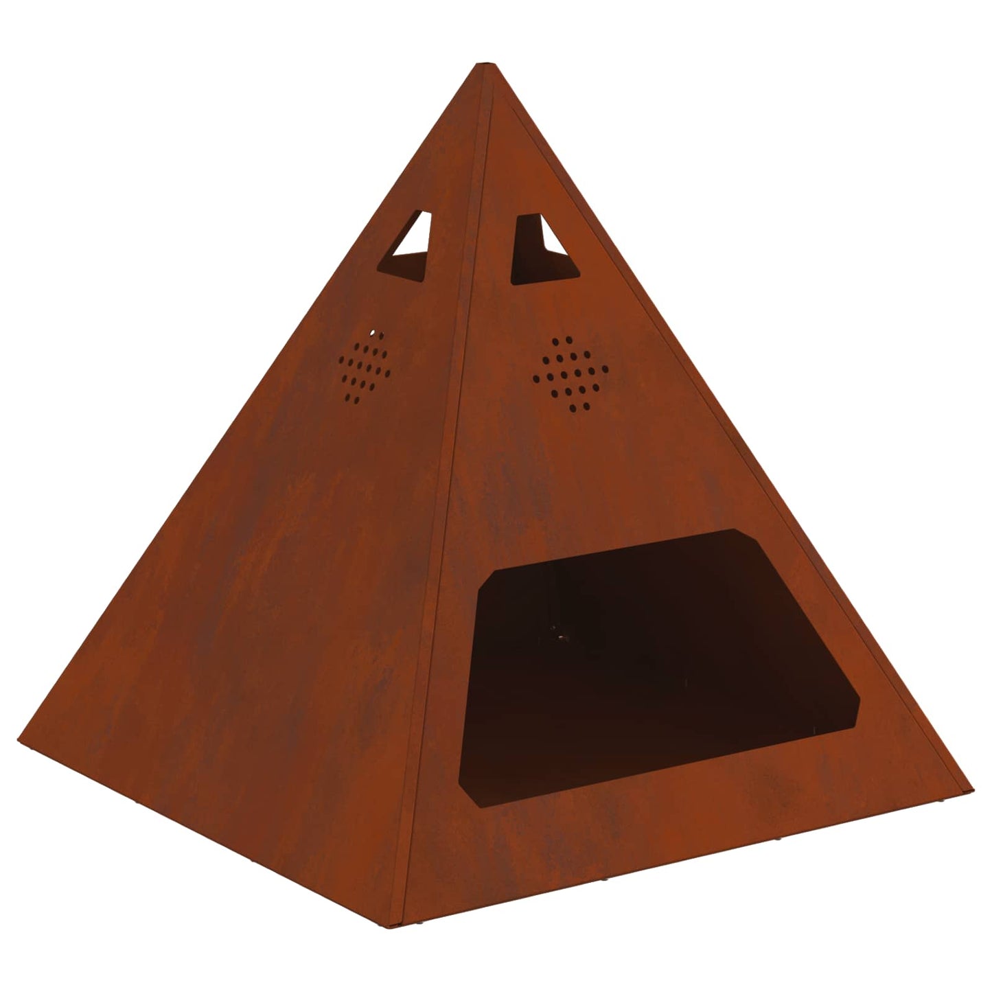 Vidaxl brasero marrón 50 x 50 x 51 cm acero corten