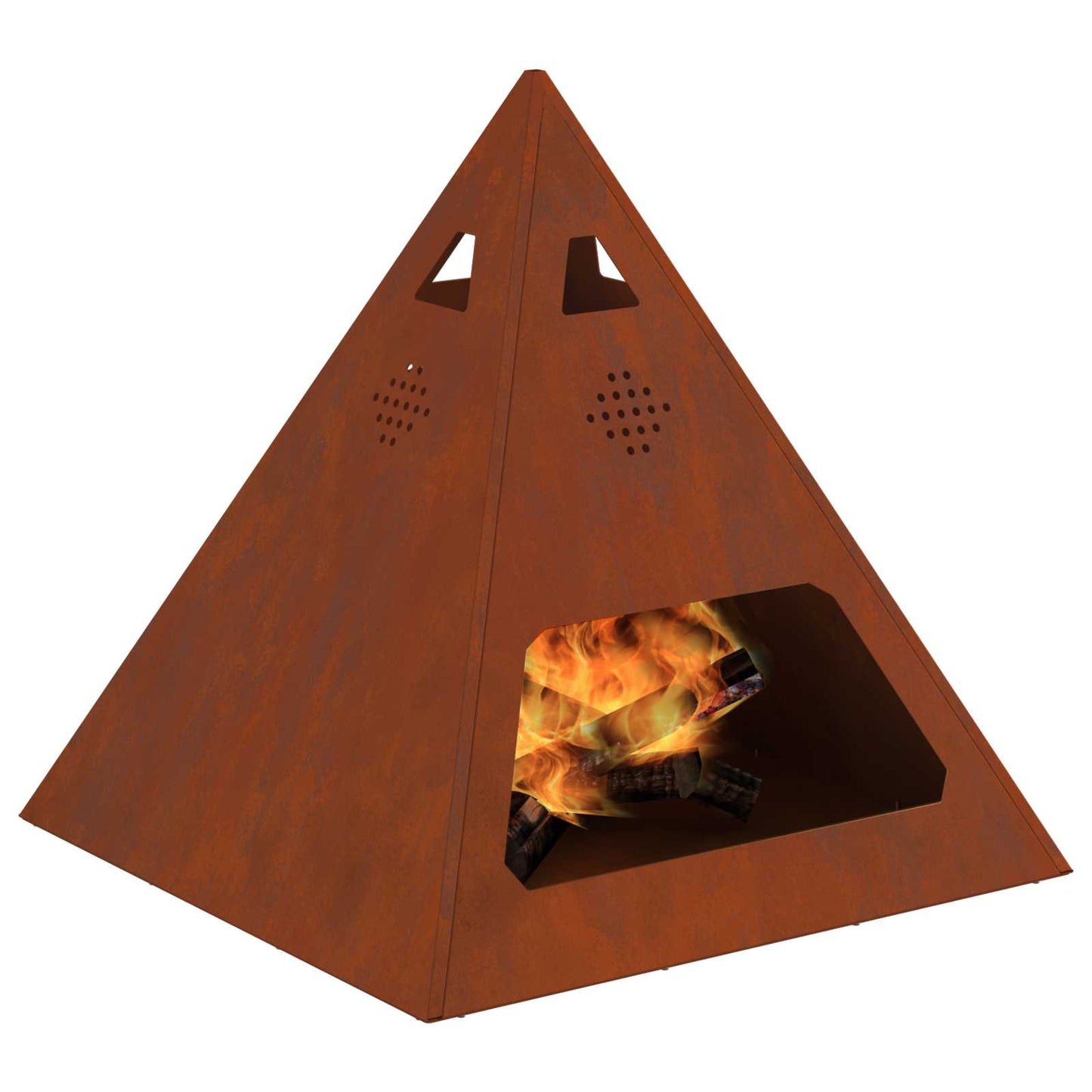 Vidaxl brasero marrón 50 x 50 x 51 cm acero corten