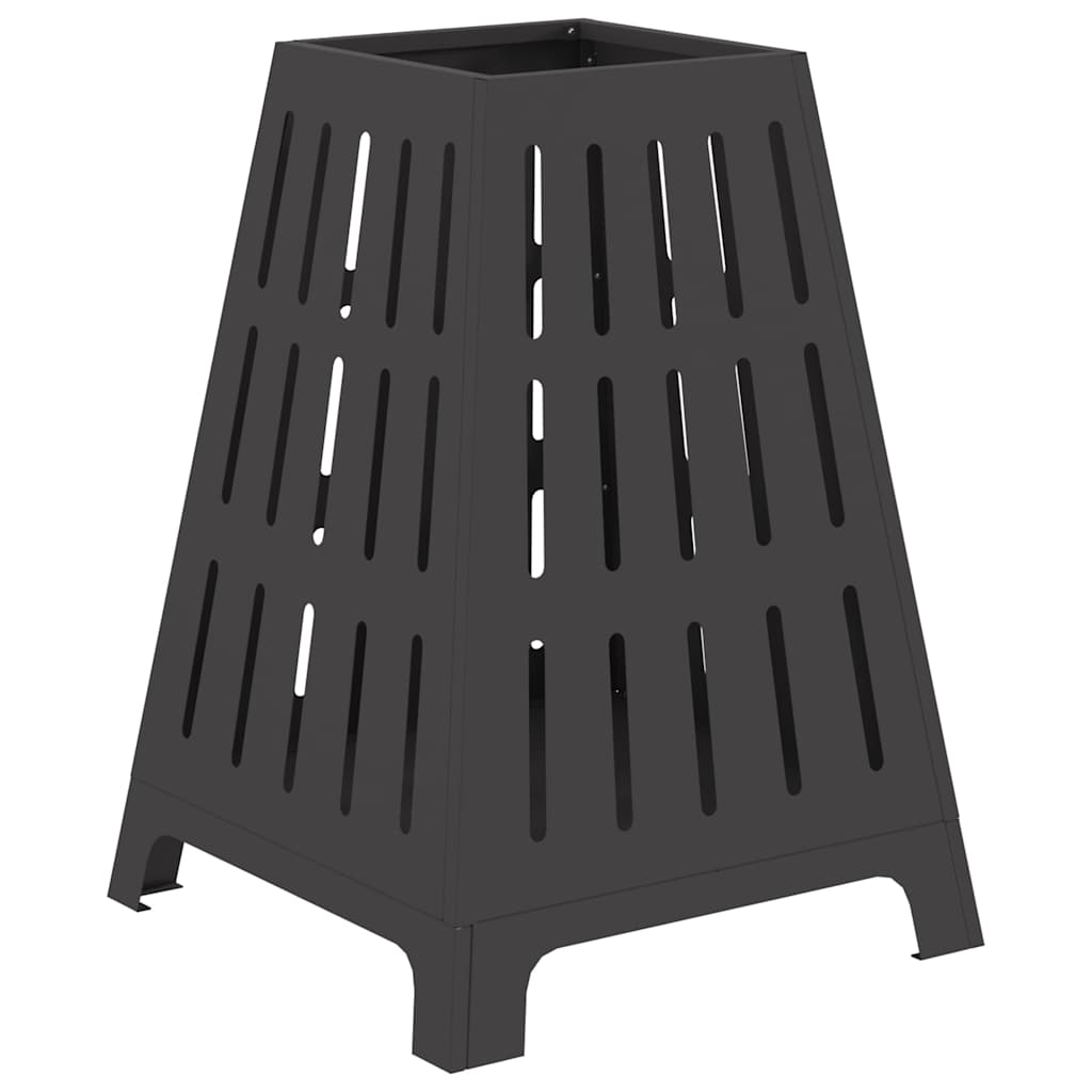 Braciere Vidaxl nero 50 x 50 x 70 cm in acciaio