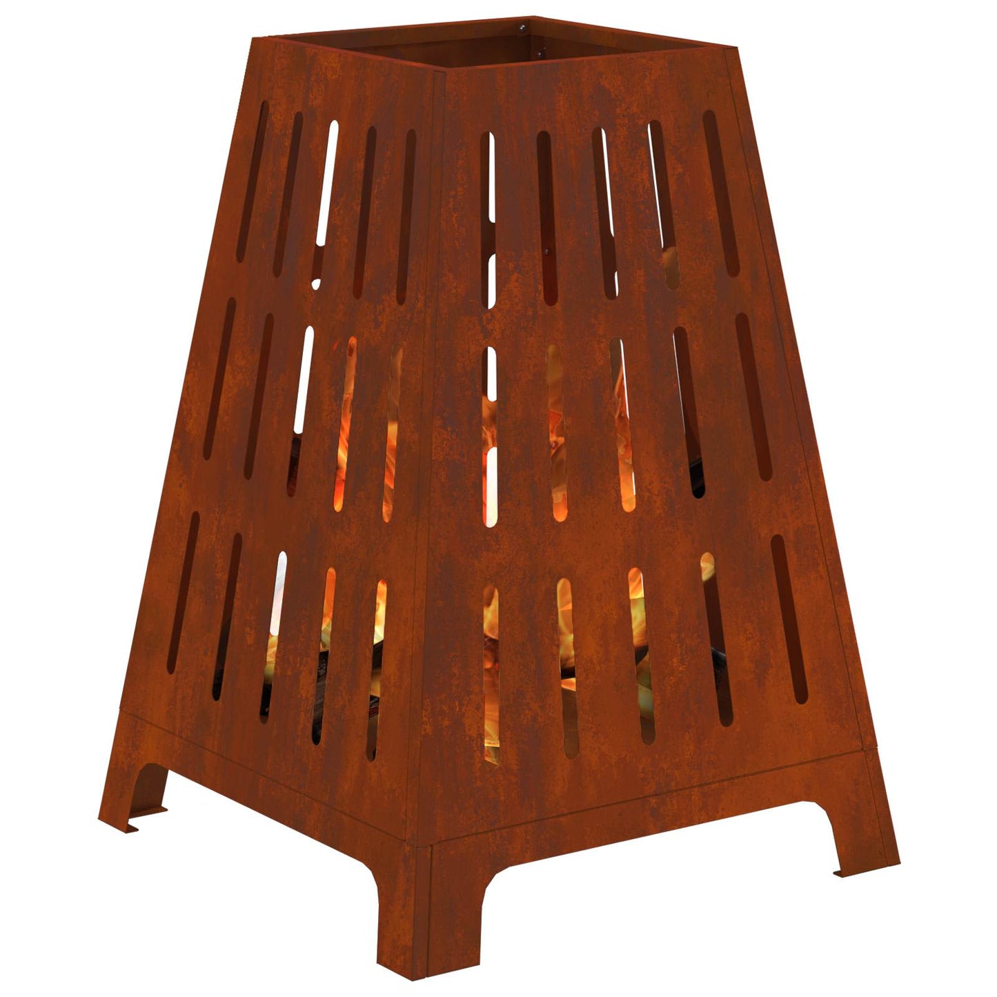 Vidaxl brasero marrón 50 x 50 x 70 cm acero corten