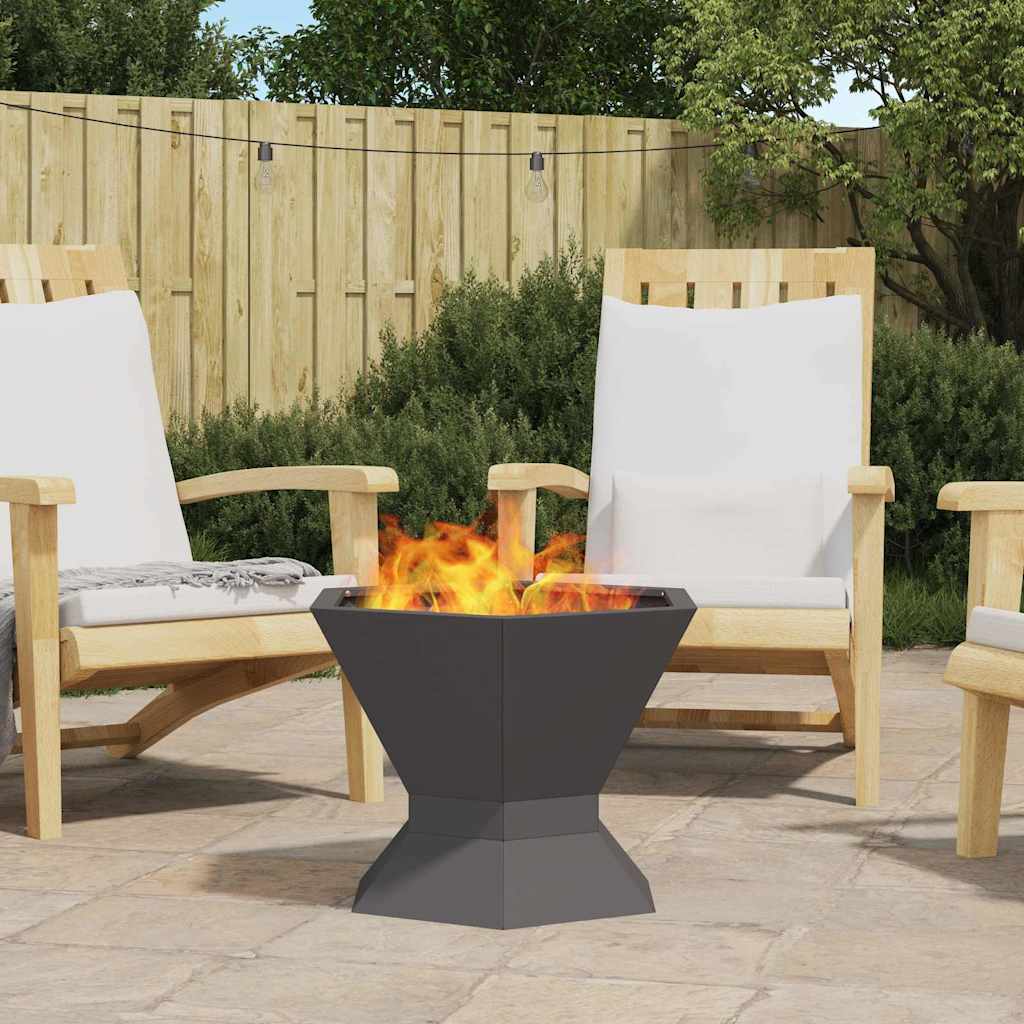Vidaxl brasero negro 50 x 50 x 40 cm acero