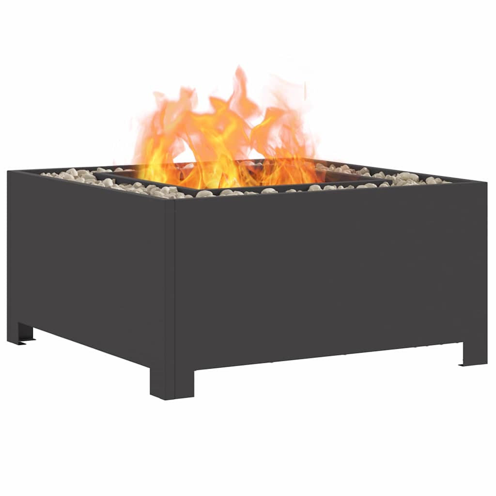 Braciere Vidaxl nero 60 x 60 x 30 cm in acciaio
