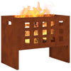 Braciere Vidaxl marrone 50 x 30 x 40 cm in acciaio