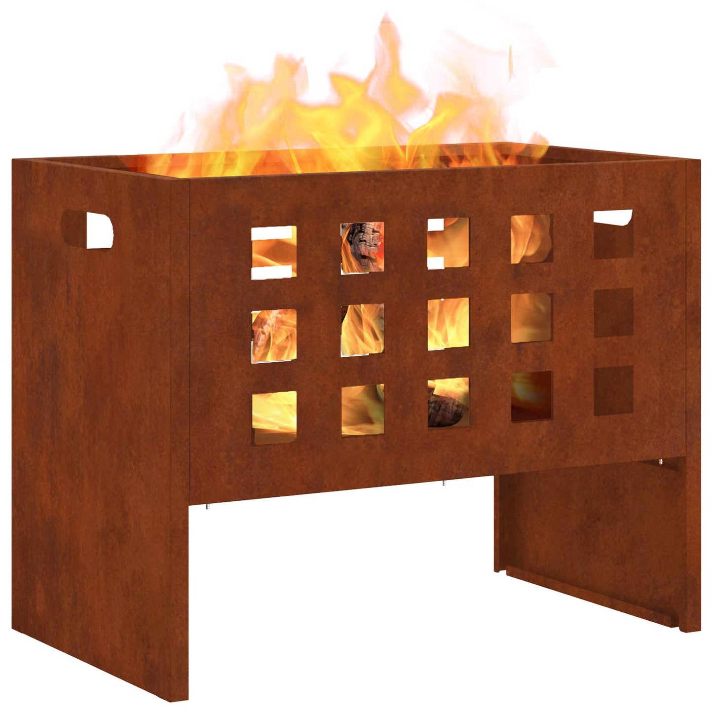 Braciere Vidaxl marrone 50 x 30 x 40 cm in acciaio