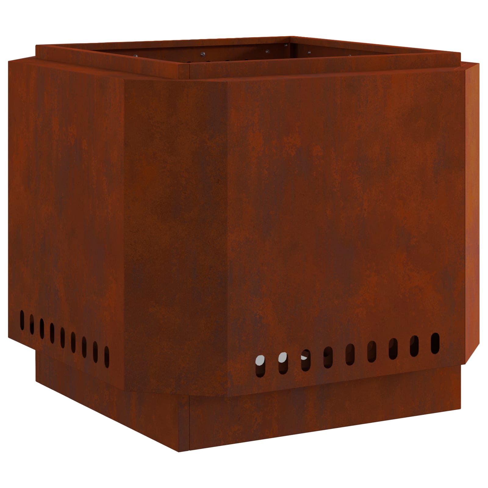 Vidaxl brasero sin humo marrón 58 x 58 x 51 cm acero corten