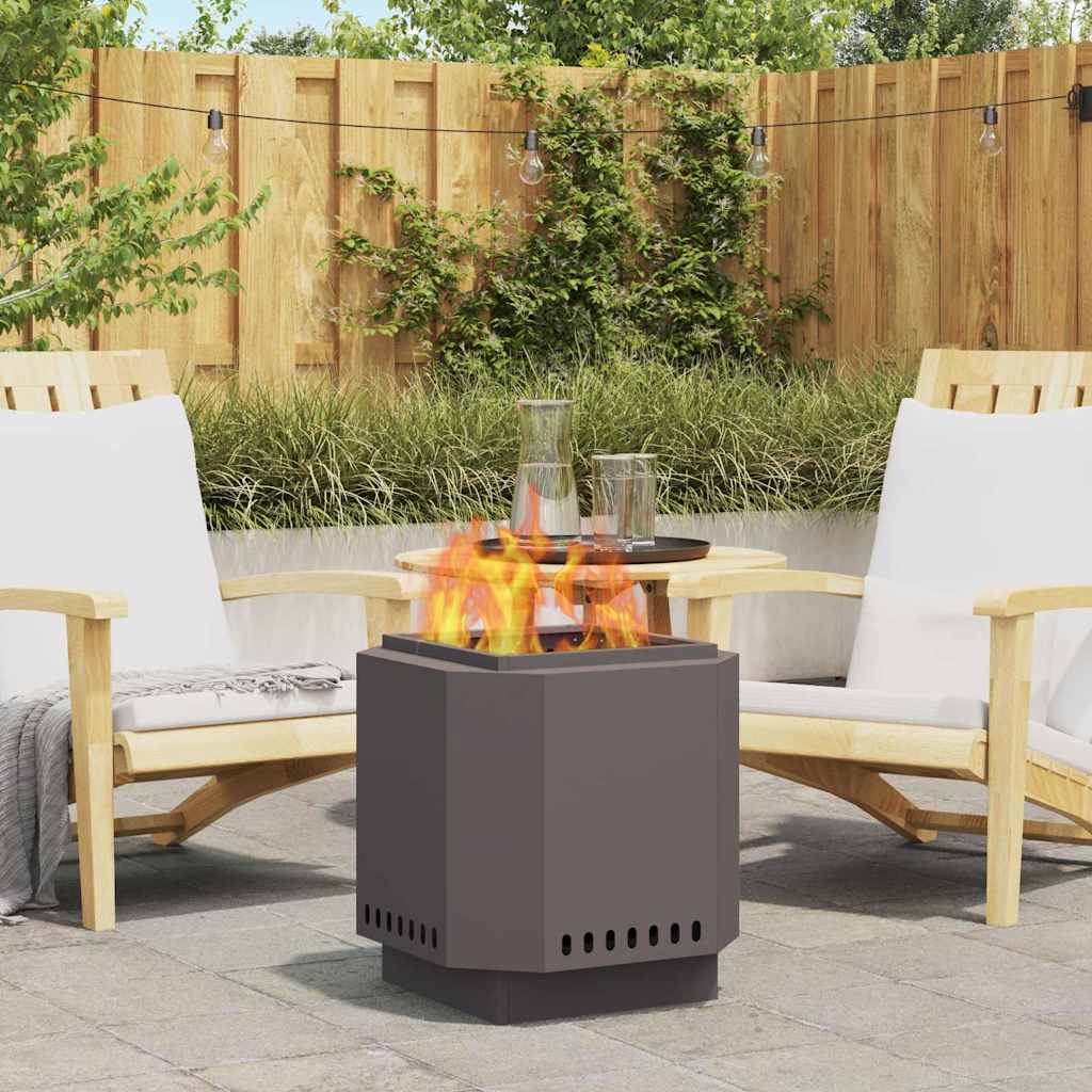 Vidaxl braciere senza fumo nero 48 x 48 x 51 cm in acciaio