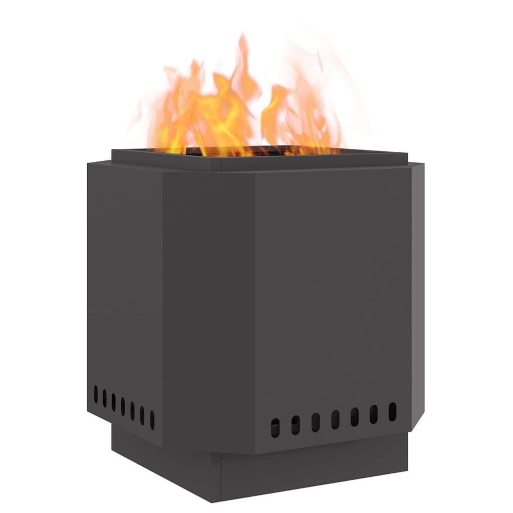 Vidaxl braciere senza fumo nero 48 x 48 x 51 cm in acciaio