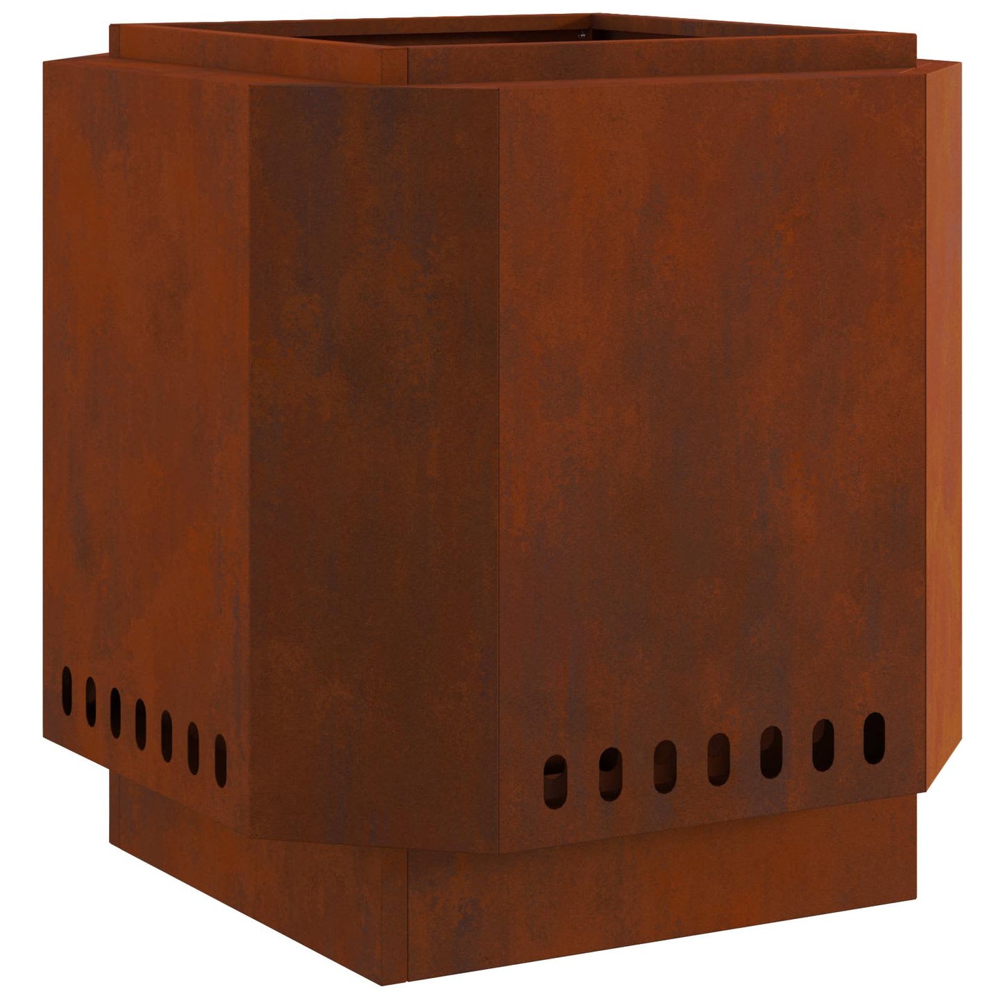 Braciere senza fumo Vidaxl marrone 48 x 48 x 51 cm in acciaio corten