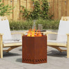 Brasero sin humo vidaxl marrón 48 x 48 x 51 cm acero corten