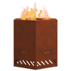 Brasero sin humo vidaxl marrón 48 x 48 x 51 cm acero corten